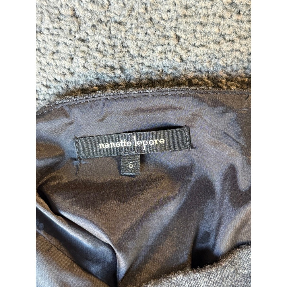 Nanette Lepore Gray Ruched Wool Blend Mini Skirt Pleated Ruffle Hem Size 6 USA - Picture 2 of 7
